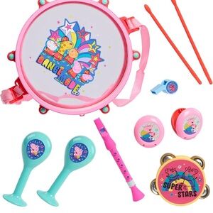 Peppa Pig Party Drum Set, 10-Pieces, 6 Musical Instruments, Ages 18 Month